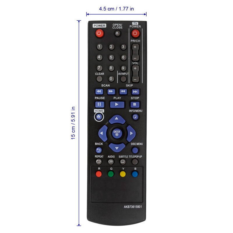 Beyution AKB73615801 Replacement Remote Control Fit for LG Blu-Ray DVD Player BP125 BD220 BD630 BP125N BP135W-N BP200 BP220 BP320 BP220N BP120 BP120N BP320N BP325 BP325N BP325W BP335WN - Image 4
